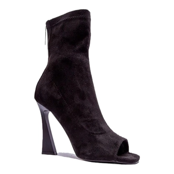 Qupid Love Some Sock Ankle Boot Heels - Picture 1 of 11
